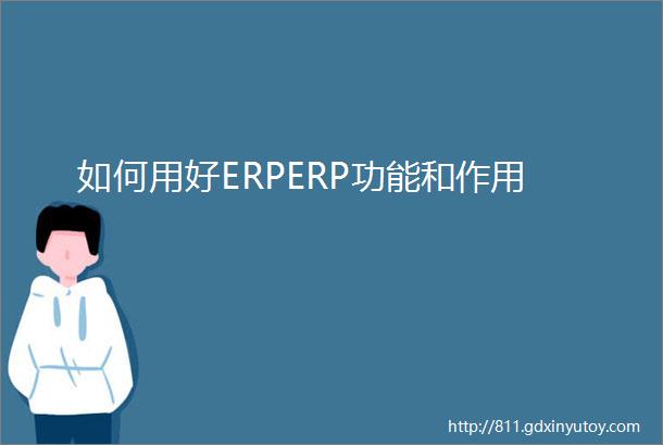 如何用好ERPERP功能和作用